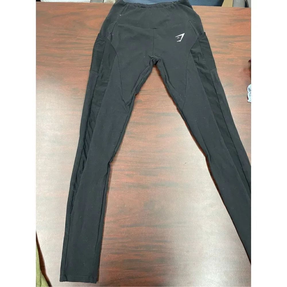 Gymshark Black Leggings with Mesh and Pockets